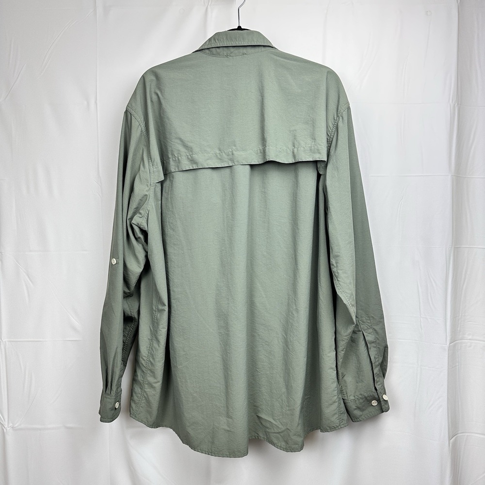 Eddie Bauer Mens XXL Green Button Up Shirt Outdoors Fishing Hiking Breathable - Picture 6 of 7